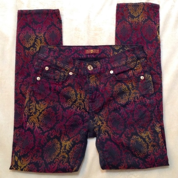 7 FOR ALL MANKIND SKINNY OMBRE VELVET JEANS SZ 12 - Picture 2 of 9